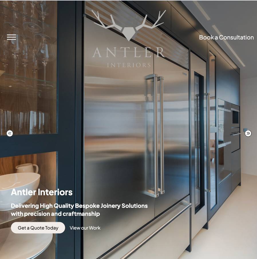 Antler Interiors website