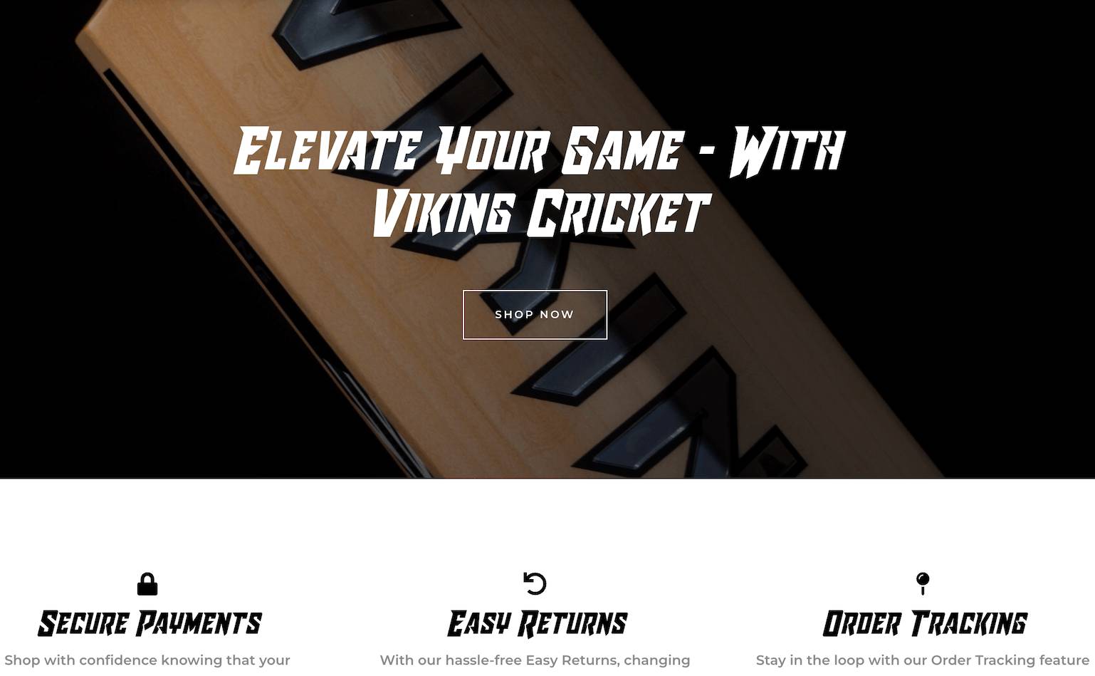 Premium cricket bat showcase with parallax effect